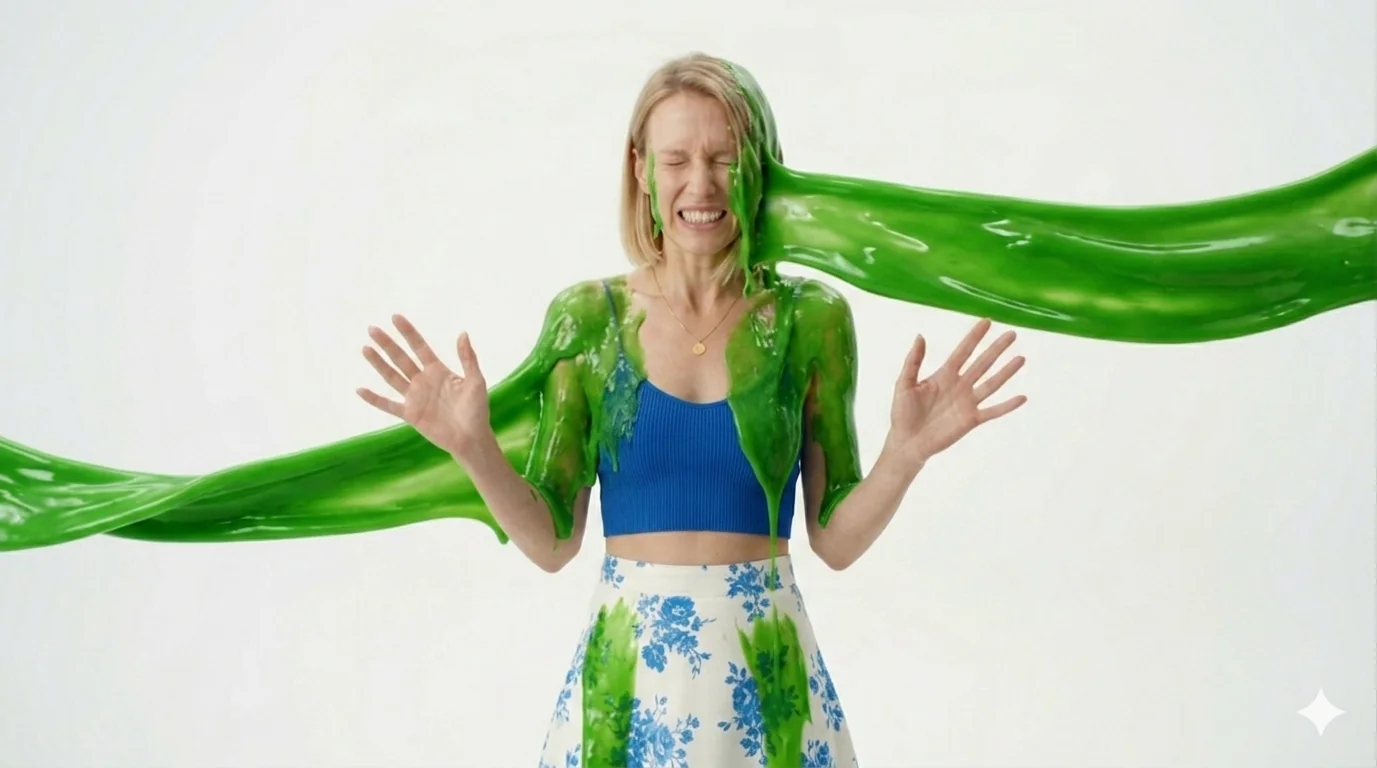 She didn't expect the slime mess picture 2 of 2