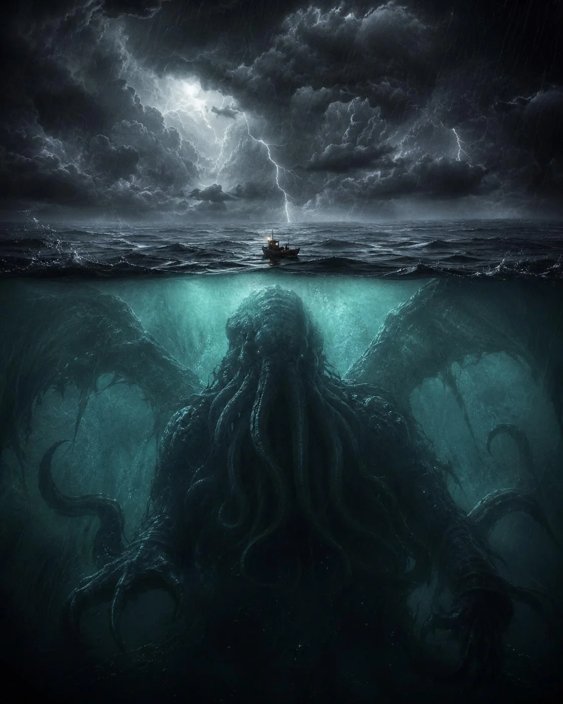 Trying to combine themes of Cosmic horror and Thalassophobia with Cthulu picture 3 of 3