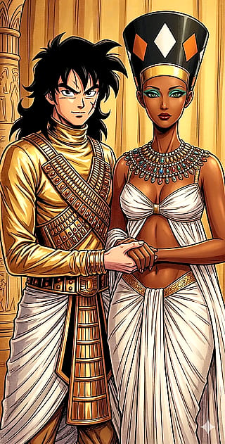 Yamcha as Michael Jackson and Heles as Iman: Remember The Time.'
