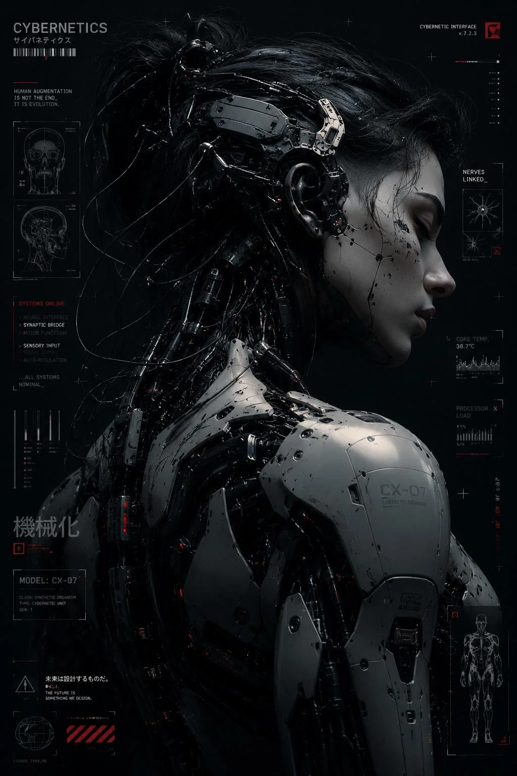 Create me a wallpaper themed by cybernetics picture 1 of 1