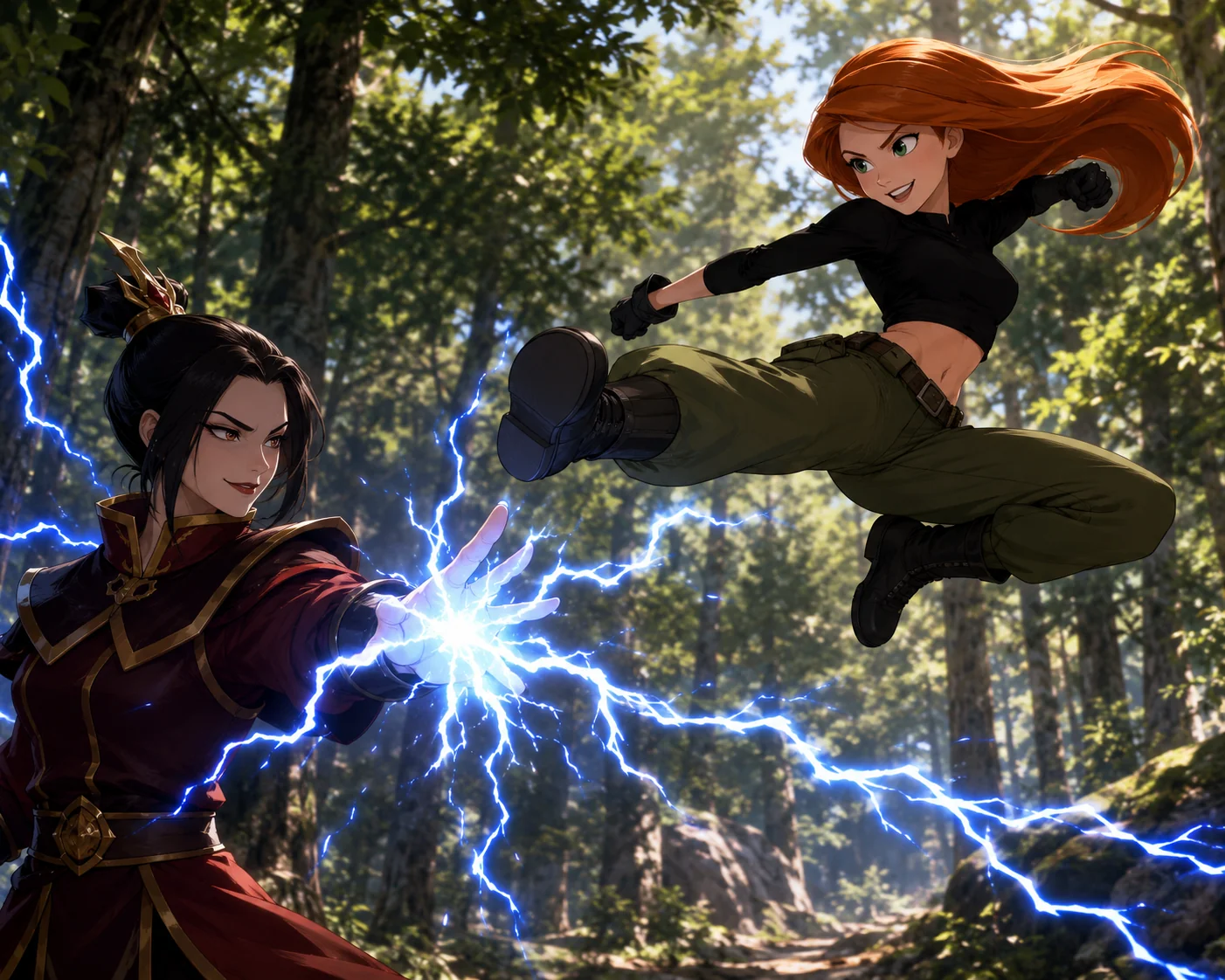 Azula and Kim Possible fighting fanart picture 3 of 7