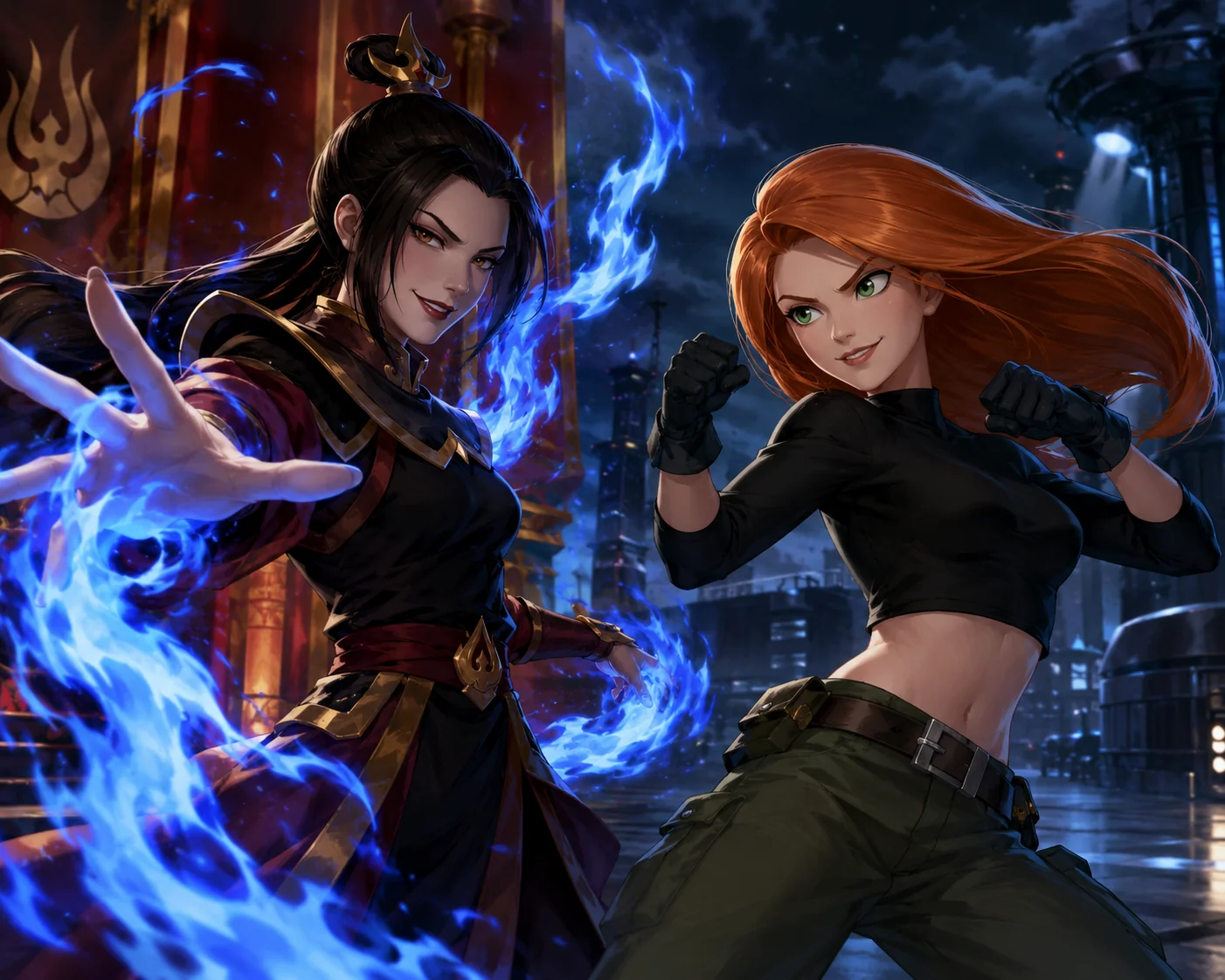 Azula and Kim Possible fighting fanart picture 5 of 7