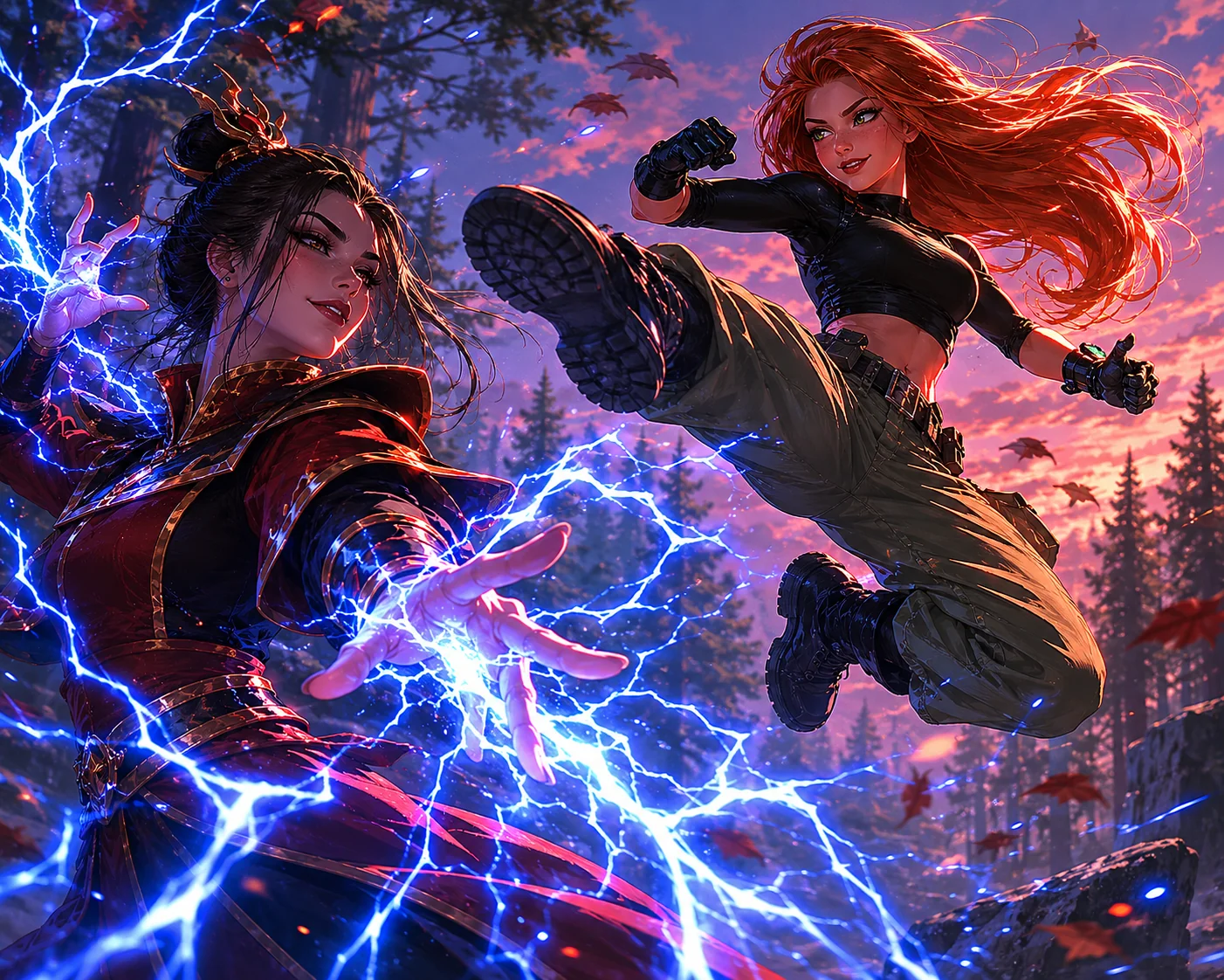 Azula and Kim Possible fighting fanart picture 6 of 7