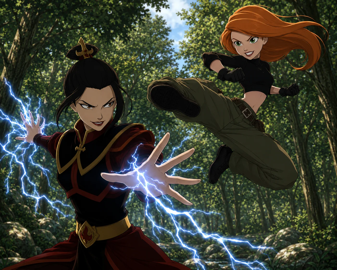 Azula and Kim Possible fighting fanart picture 7 of 7