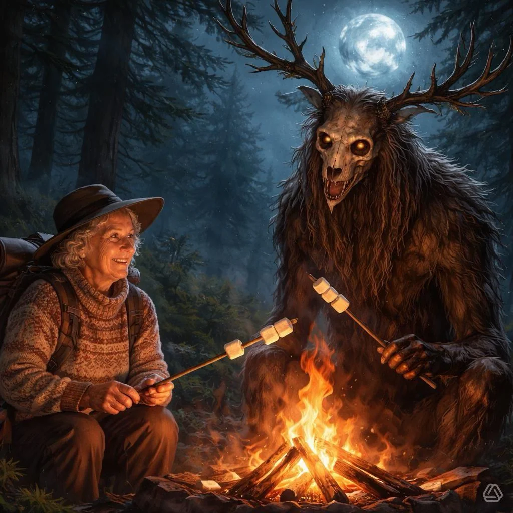 Wendigo and Granny roasting marshmallows picture 1 of 1