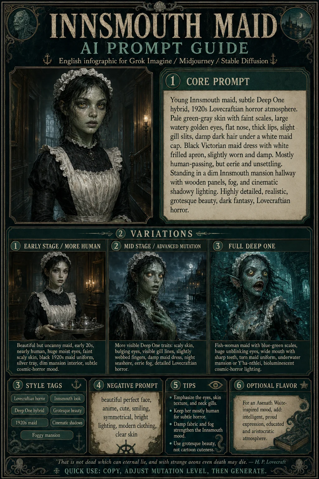 Title: Innsmouth Maid — Lovecraftian Deep One Hybrid picture 3 of 7