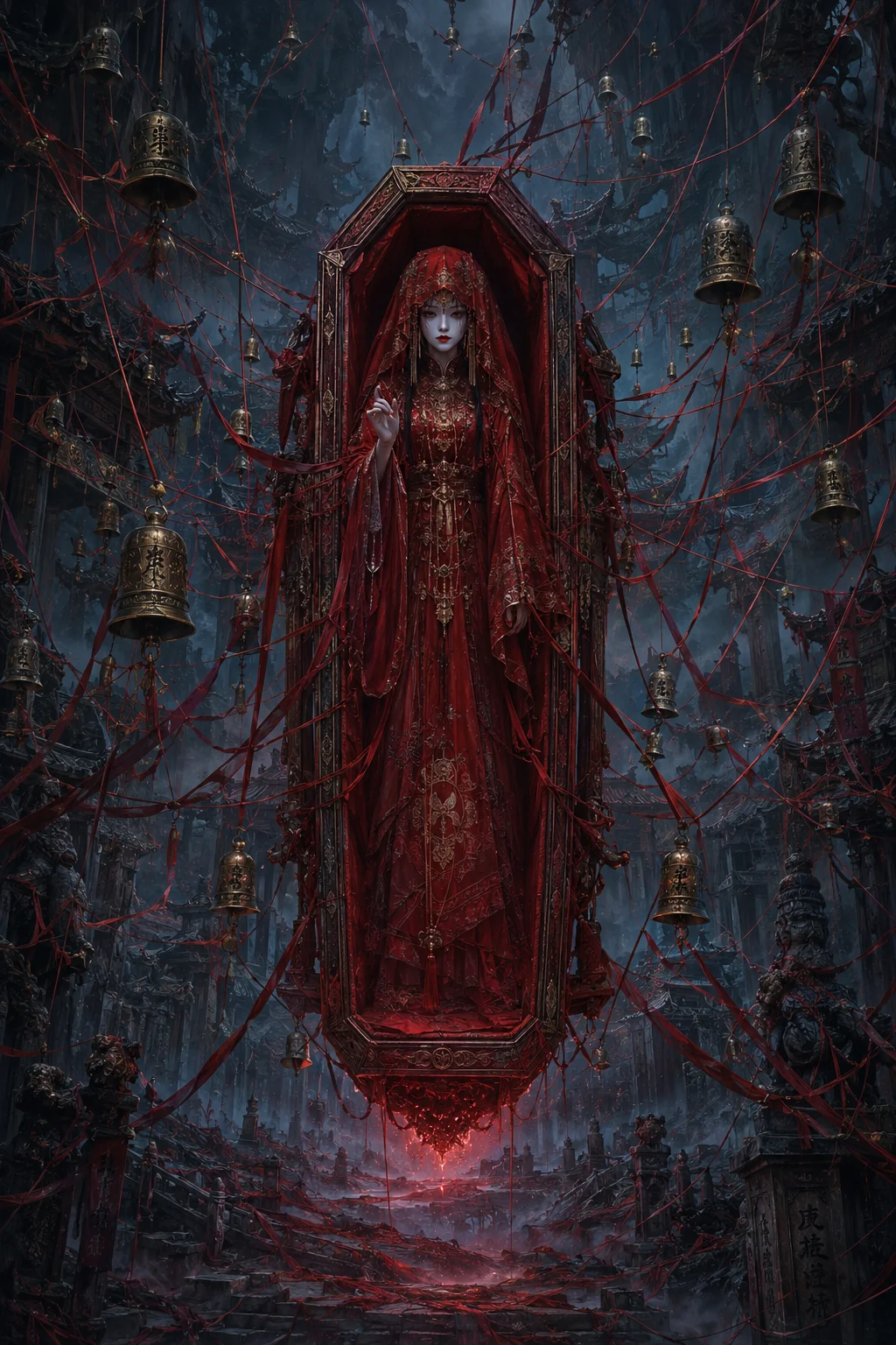 Ghostly bride in a haunted temple picture 1 of 1