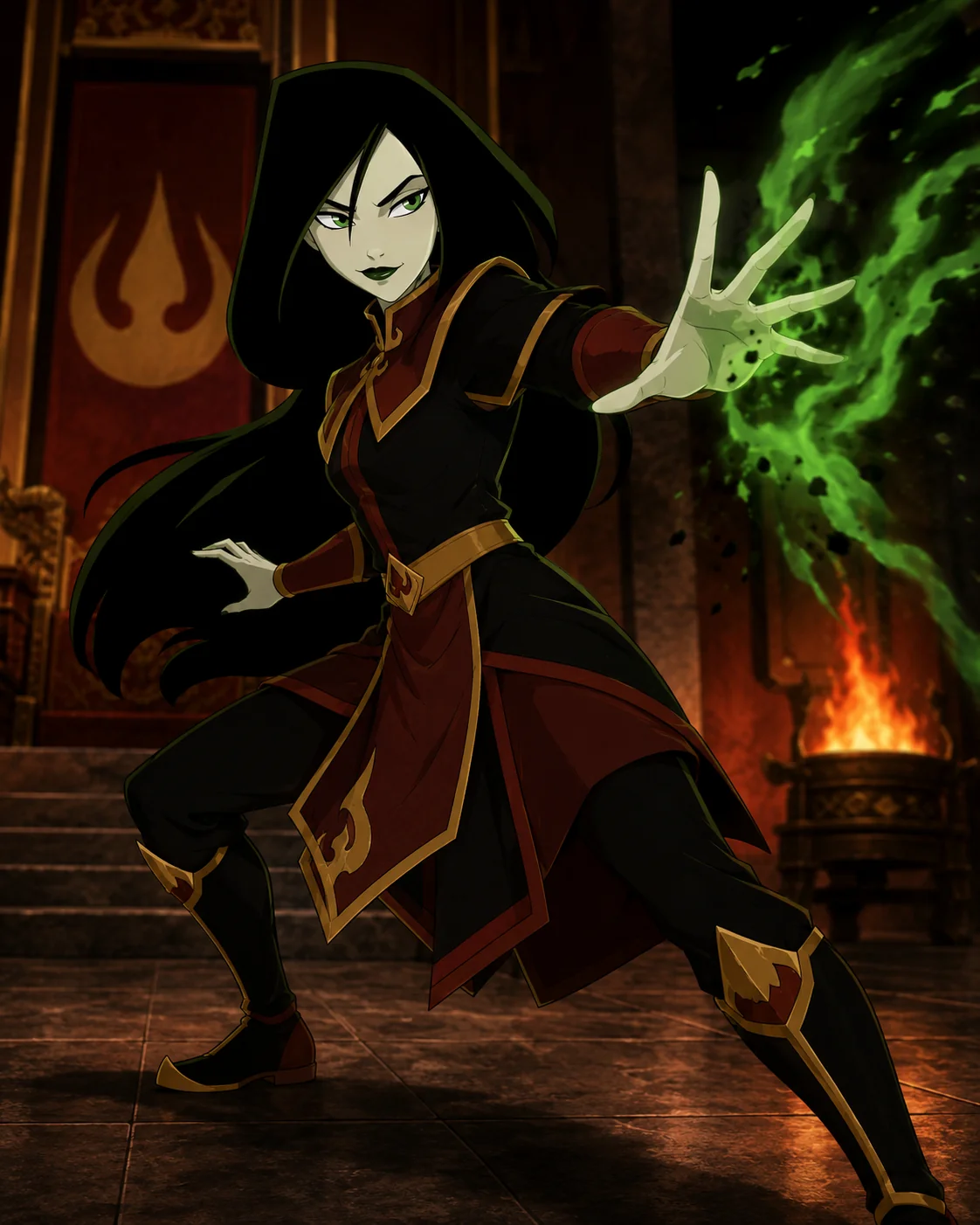 Image1: Azula dressed up as Shego, Image2: Shego dressed up as Azula picture 2 of 2