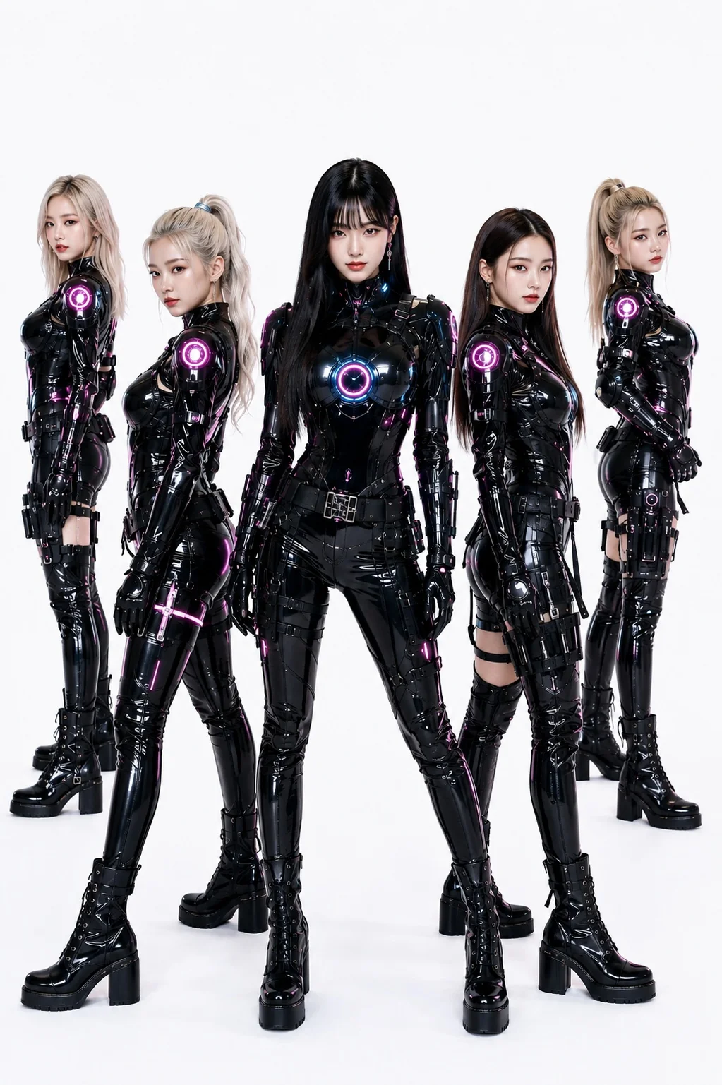 A fictional orchestral kpop band (네온 발키리 (Neon Valkyrie)) I created for fun, and their fictional promotional material picture 12 of 20