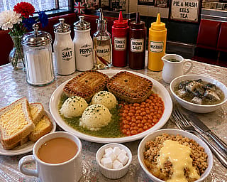 English Pie & Mash with Jellied Eels'