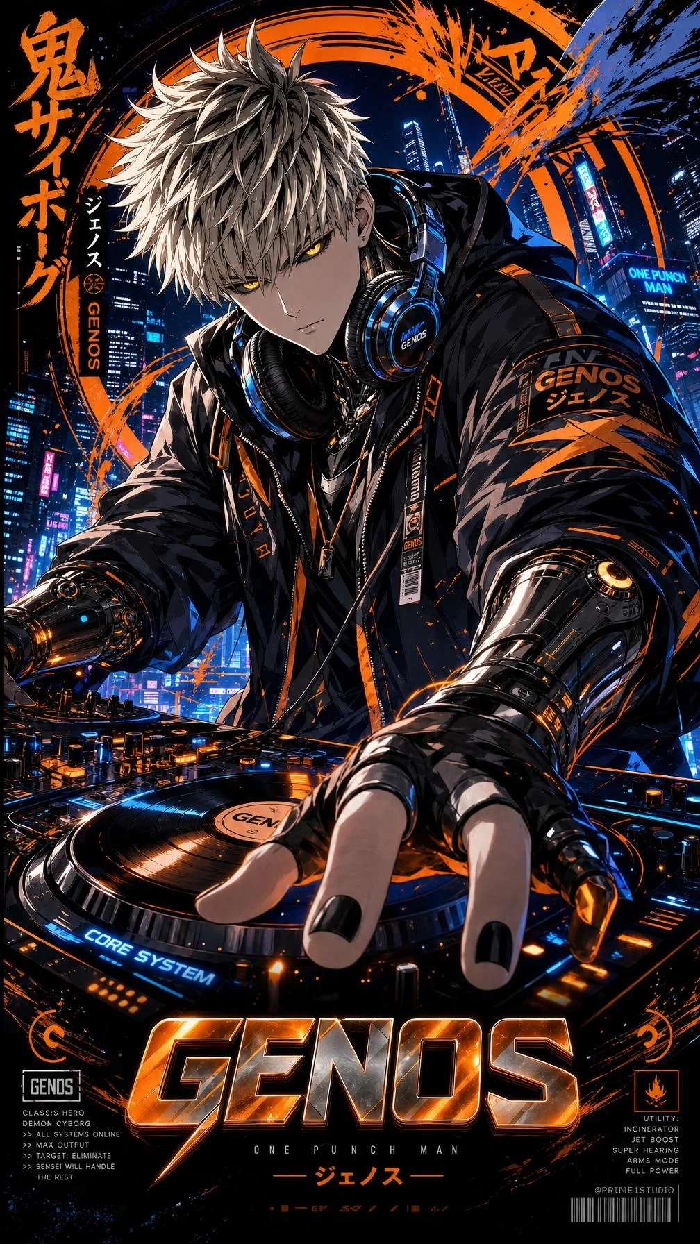Genos One Punch Man Anime Poster Wallpaper Prompt | GPT Image 2.0 picture 1 of 2