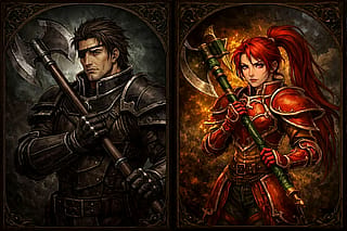 Fire Emblem Radiant Dawn DnD portraits - Haar and Jill'