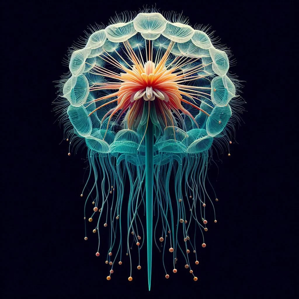 Dandelion jellyfish, Glass picture 20 of 20