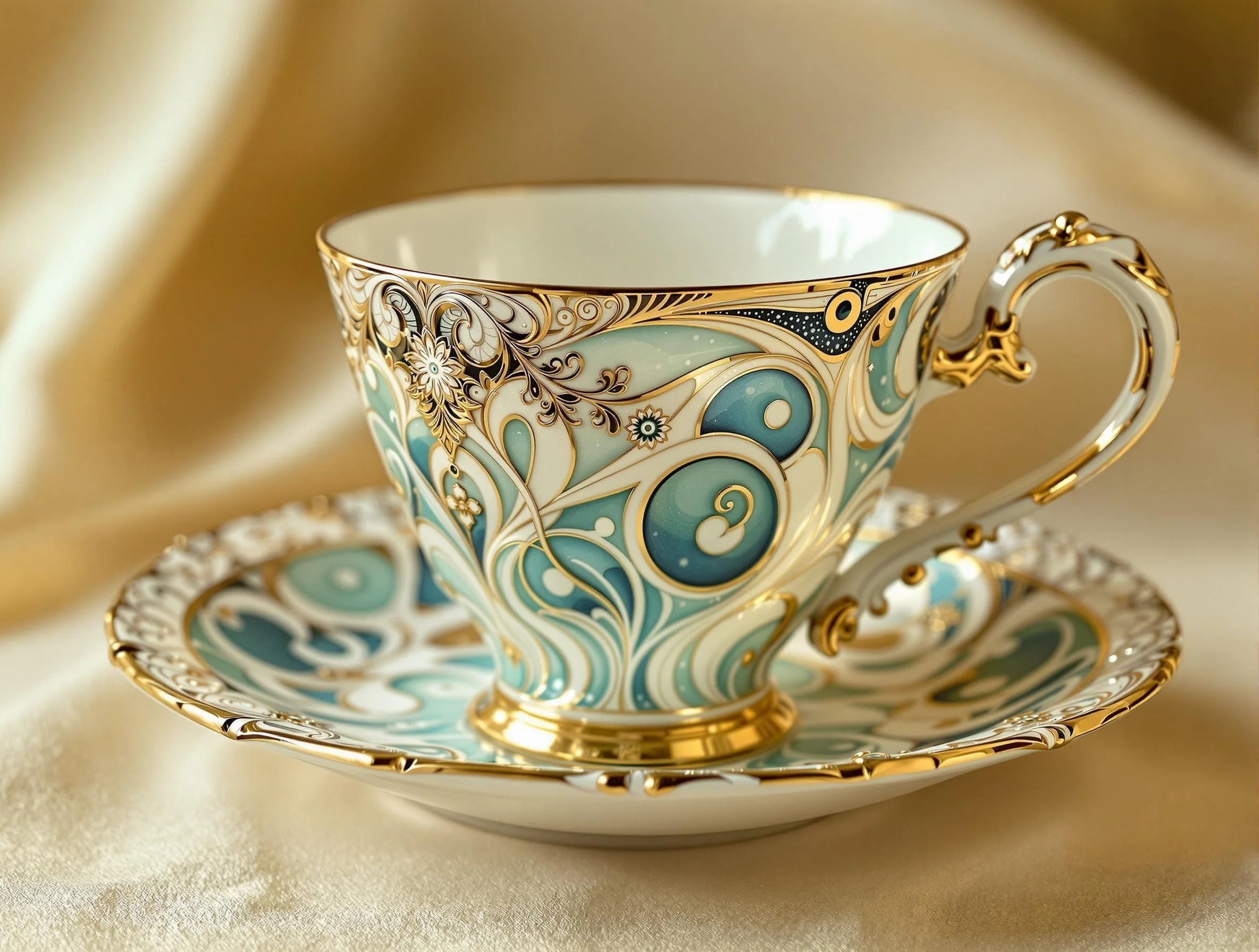 Art Nouveau Teacup And Saucer picture 1 of 1