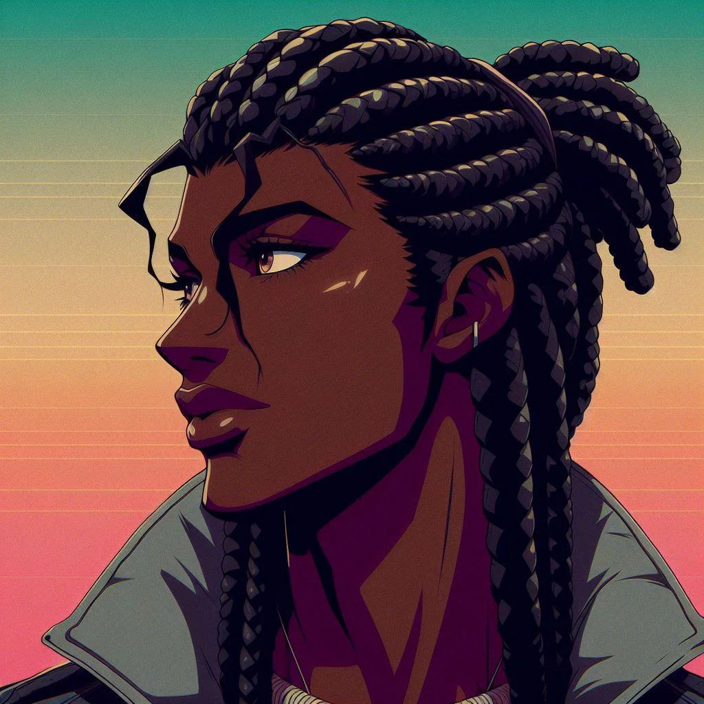 Black man in anime style picture 1 of 5