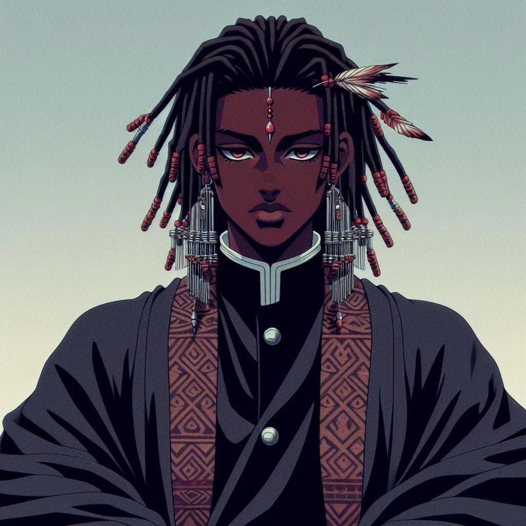 Black man in anime style picture 2 of 5