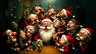 #xmas Santa and his jolly elves'