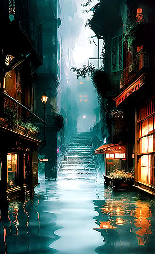 Flooded city (old image)'