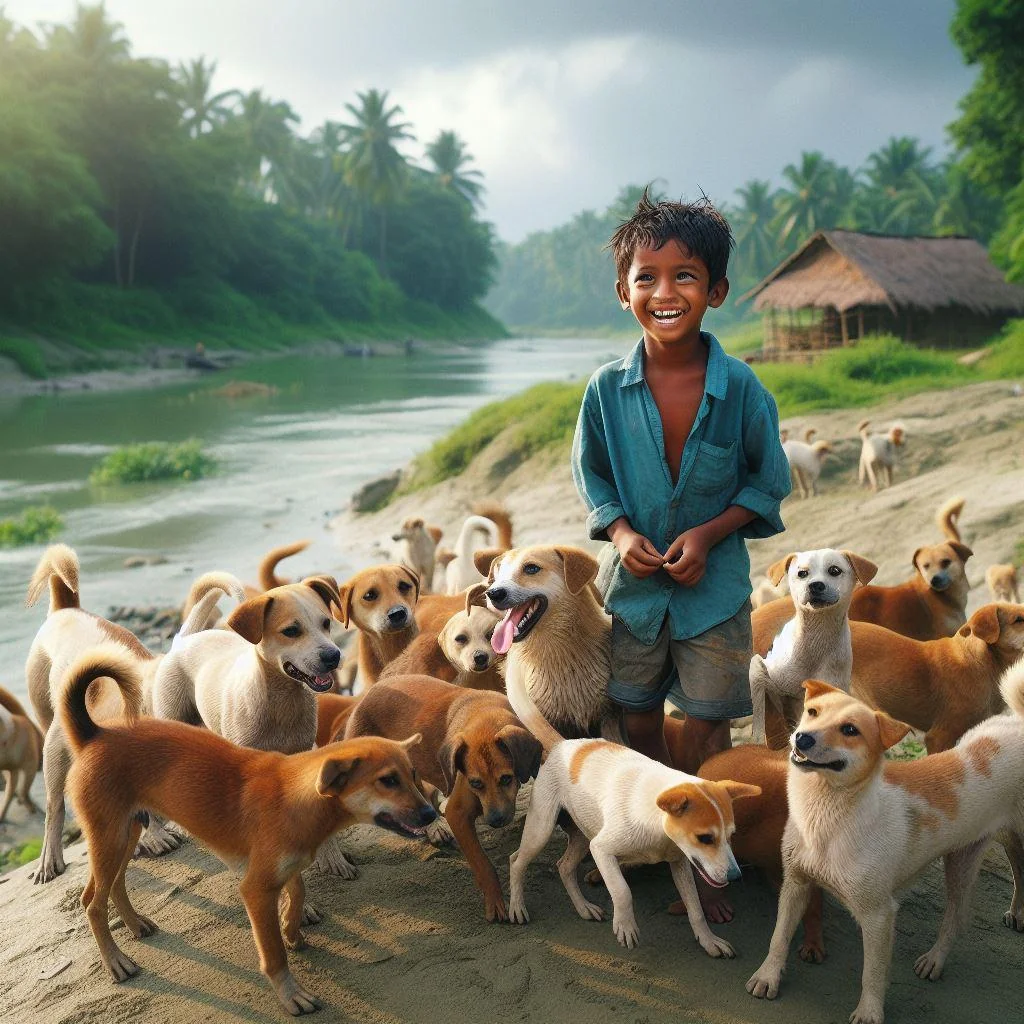 A boy in village with his friends. 😅 picture 1 of 1