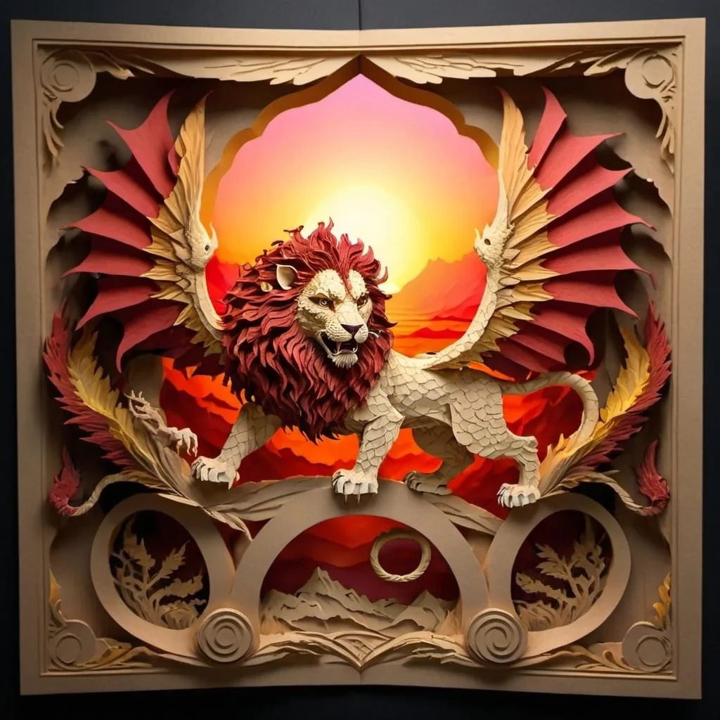 Manticore, made with the Papercut SDXL model in Open Art picture 2 of 4