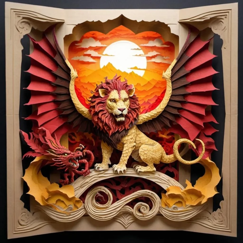 Manticore, made with the Papercut SDXL model in Open Art picture 3 of 4