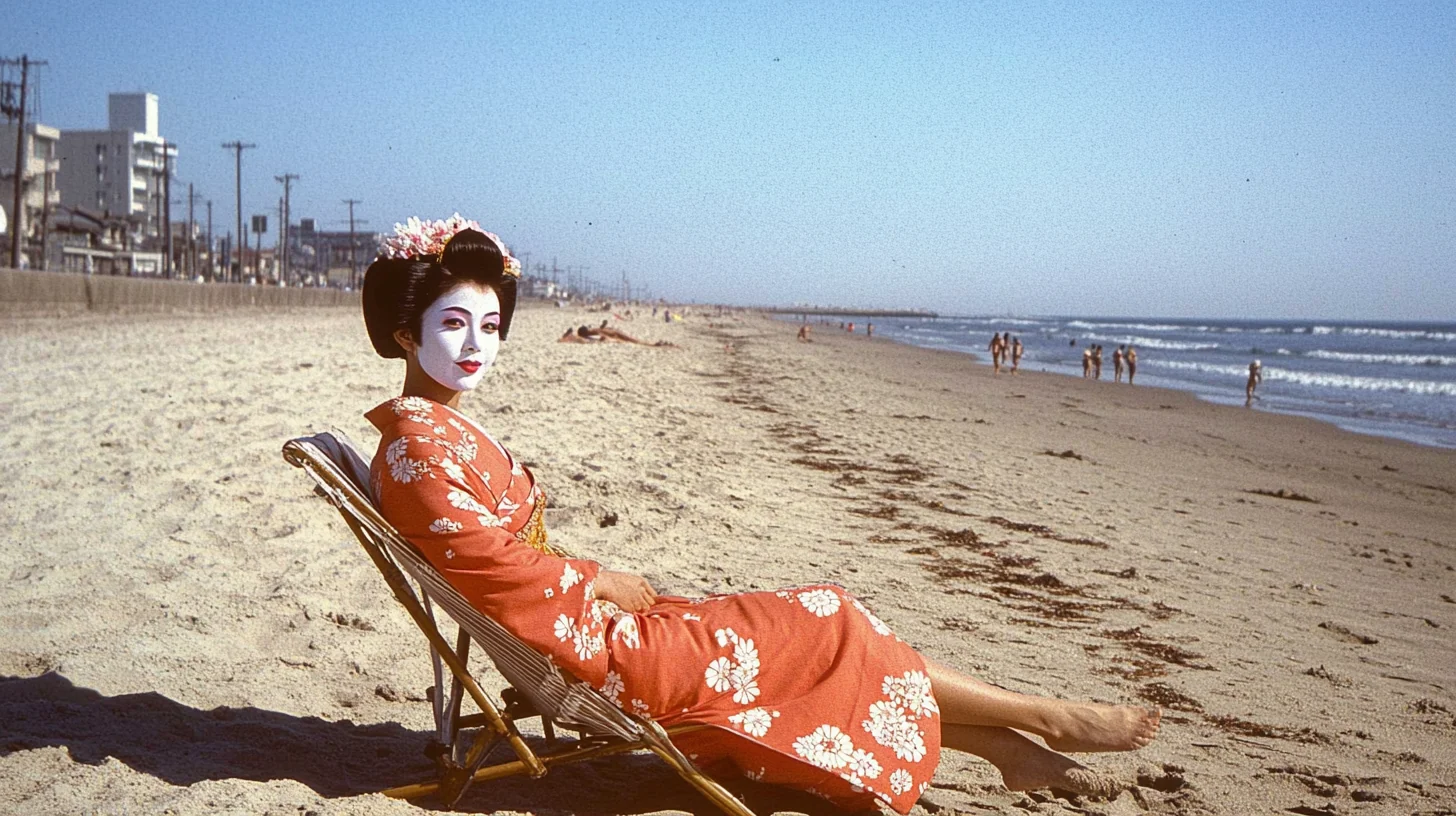 A Suntanning Geisha picture 1 of 1