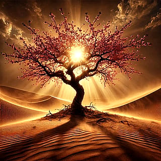 A cherry tree in the desert'