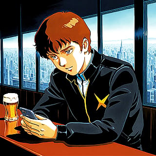 Amuro Ray in a bar'