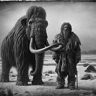 first photos of wooly mammoths and humans found!'