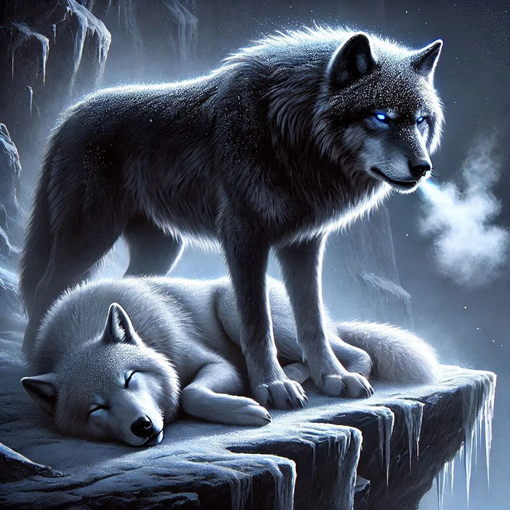 Mother wolf under the protection of her son 💙 picture 2 of 7