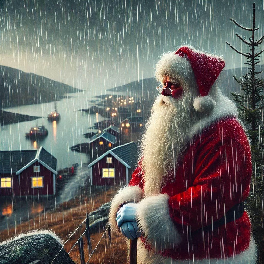 "I asked Bing AI to create a more realistic image of Santa Claus visiting the West Coast of Norway on Christmas Eve." picture 1 of 1