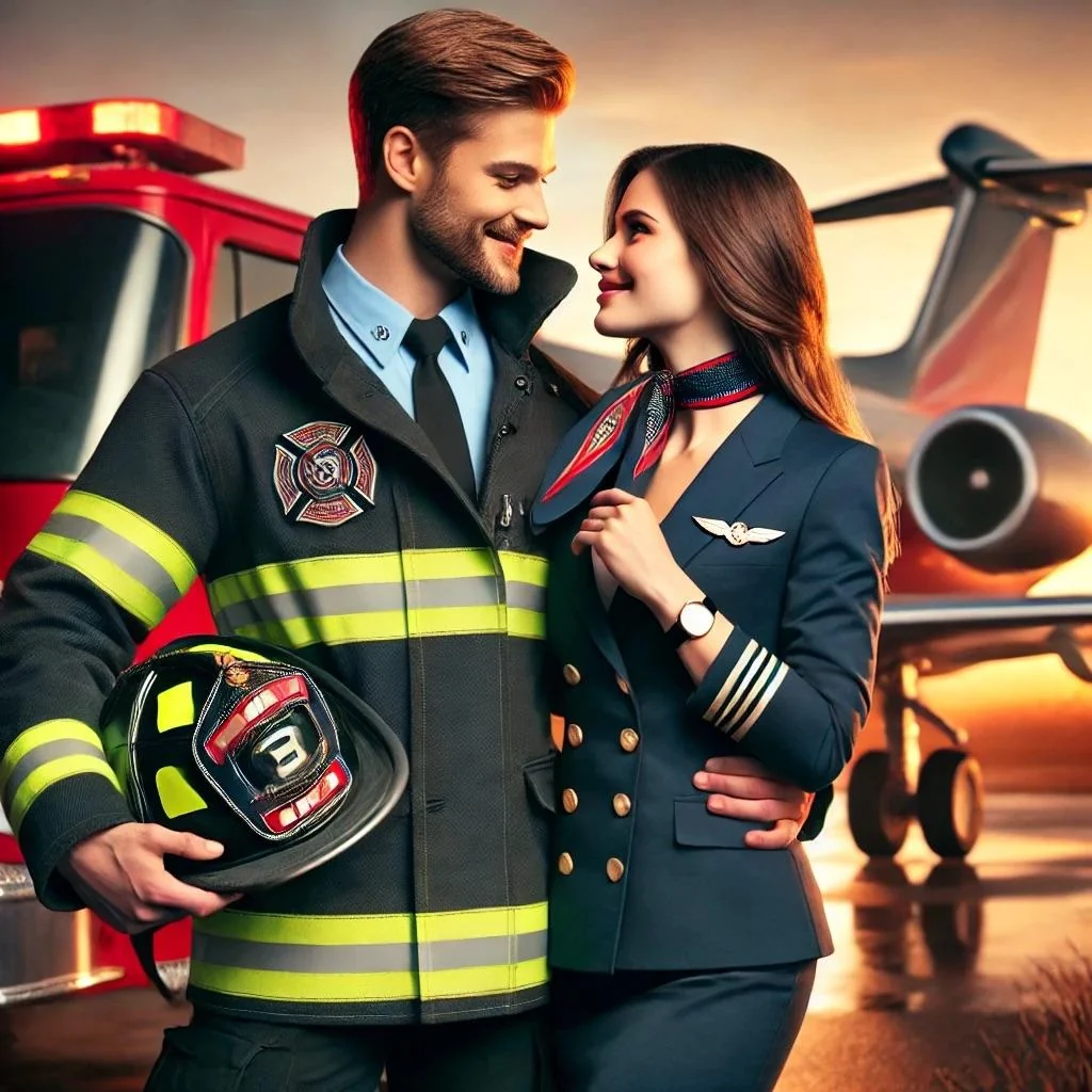 Firefighter and flight attendant love picture 1 of 2