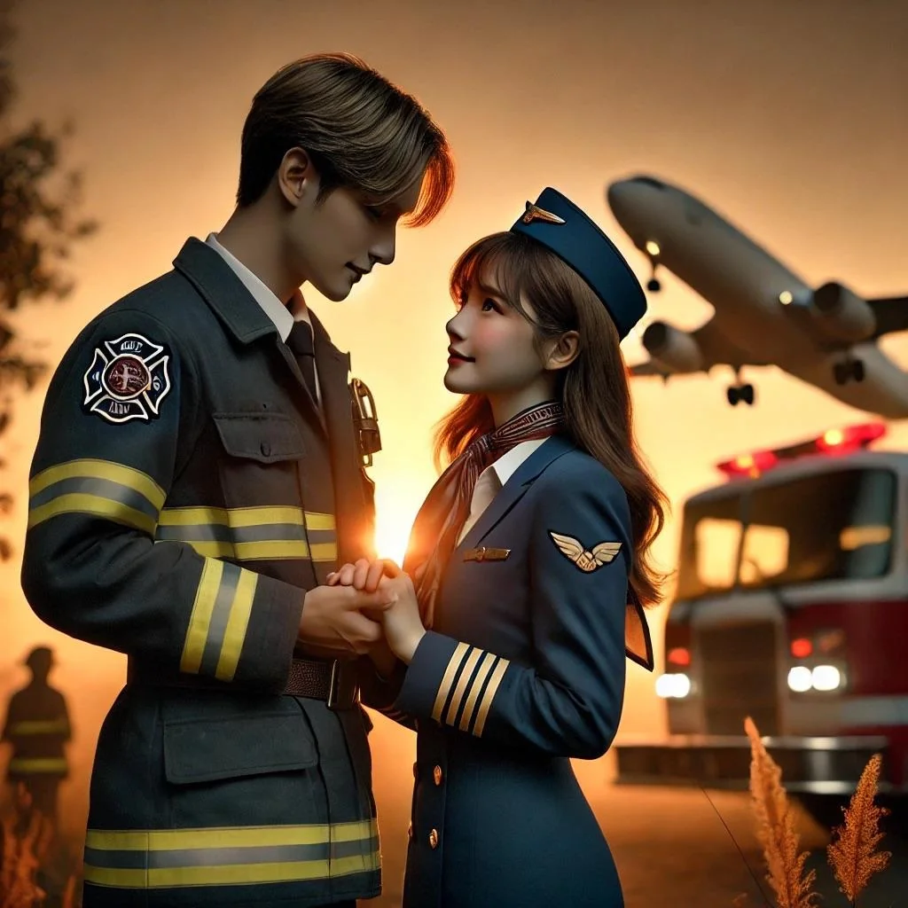 Firefighter and flight attendant love picture 2 of 2