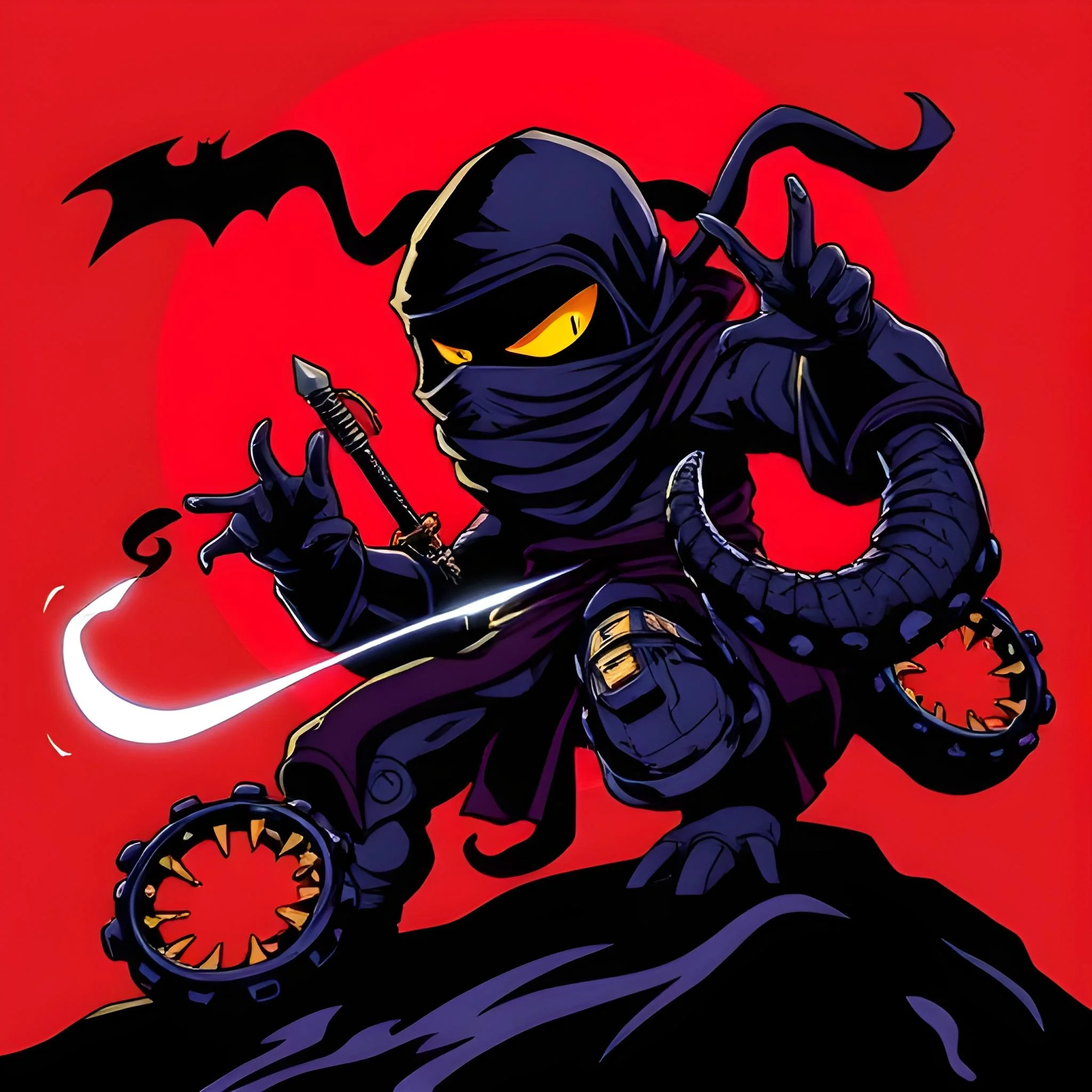 Ninja octopus, shadow fights style. Amazing results (except the fingers), my use this as a profile picture. picture 1 of 1