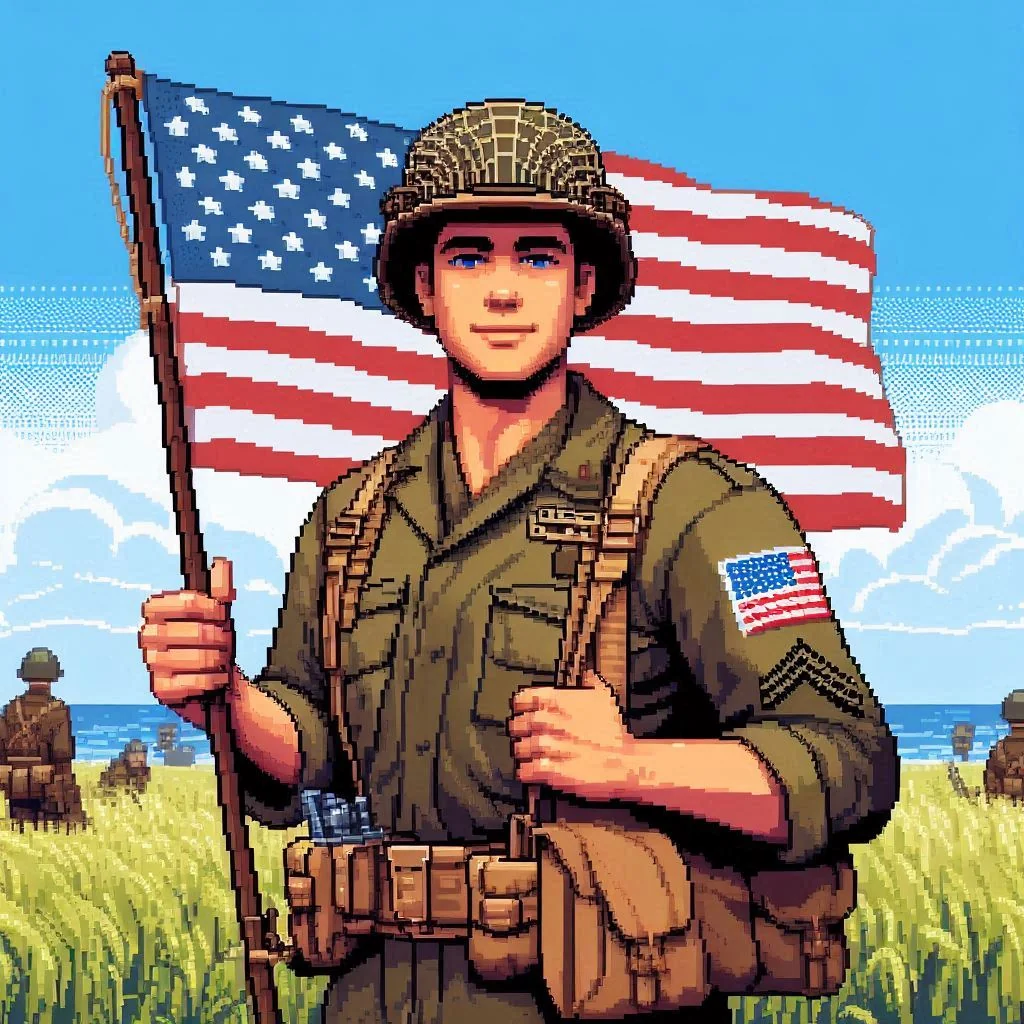 WW2 soldiers in pixel art. picture 3 of 19