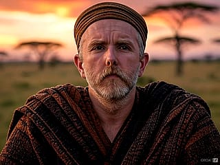 Varg Vikernes wearing African Garb (GROK)'