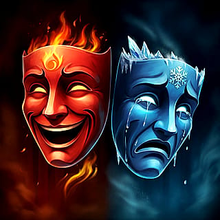 The Theatre Masks of Fire & Ice 2'