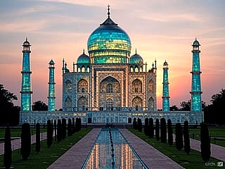 Taj Mahal Reconstructed With Glass and Titanium'