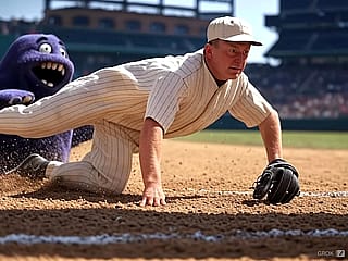 Baseball and Grimace doesnt fit together'