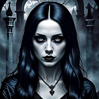 Gothic teenager. Ai pic.'