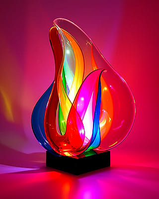 Rainbow Glass Sculpture with Inner Light: Modern LGBT Art'