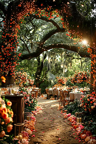 Garden lighting wedding decor'