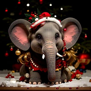 Elephant girl for christmas night'