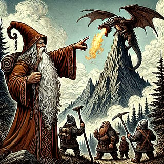 A wizard, some dwarves and a dragon?'