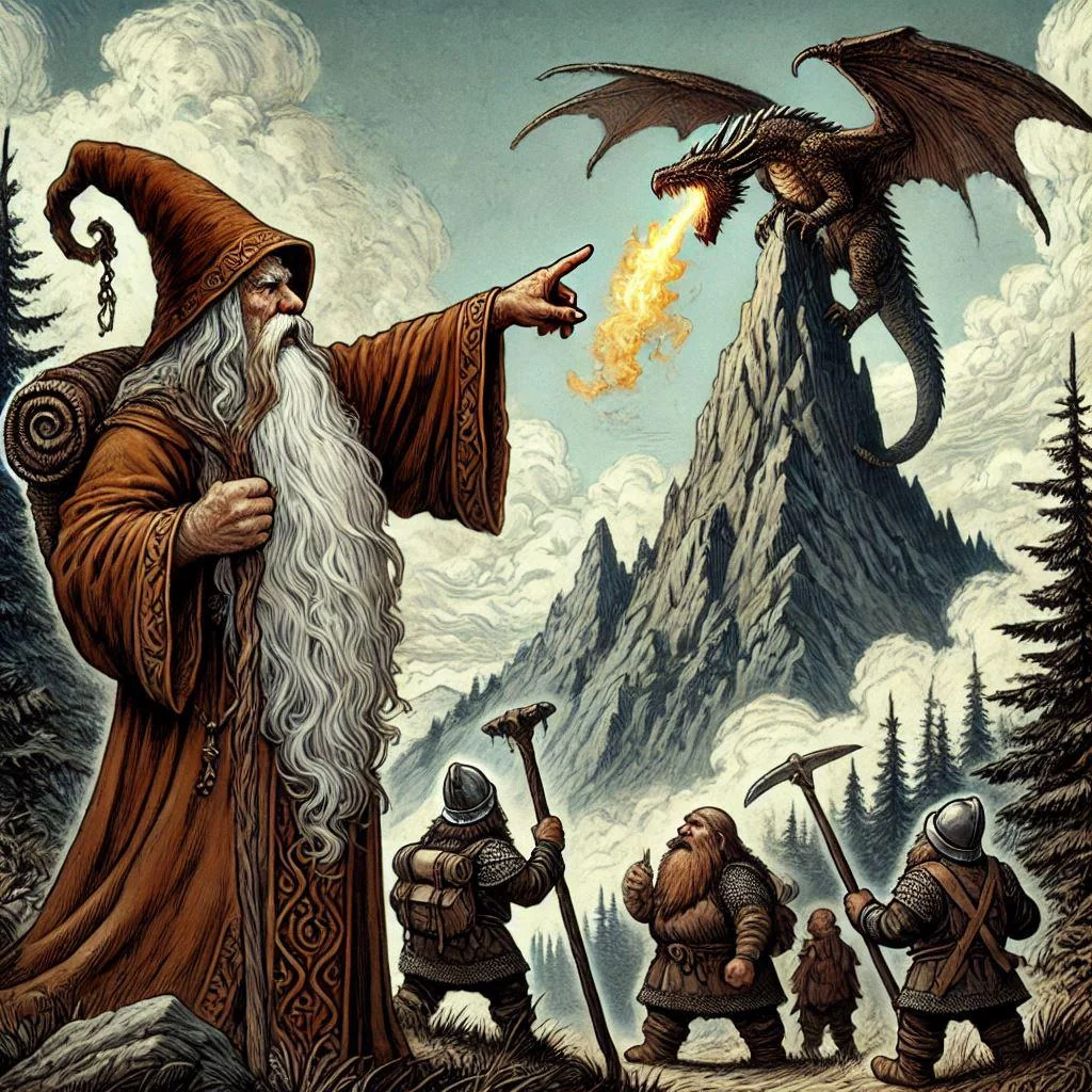 A wizard, some dwarves and a dragon? picture 1 of 1