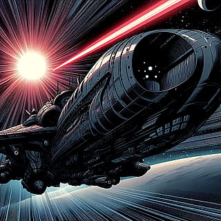 Battle Cruiser Spaceship - Comic Style'