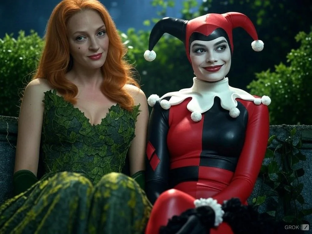 Margot Robbie as Harley Quinn with Uma Thurman as Poison Ivy picture 1 of 2