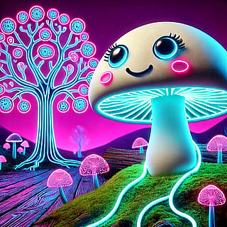 The happy mushroom'