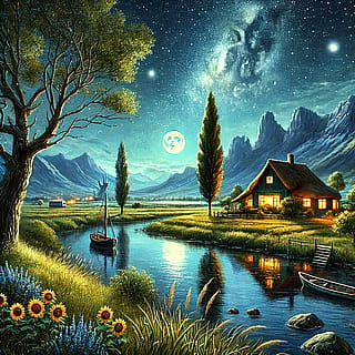 A Night Landscape with a House'