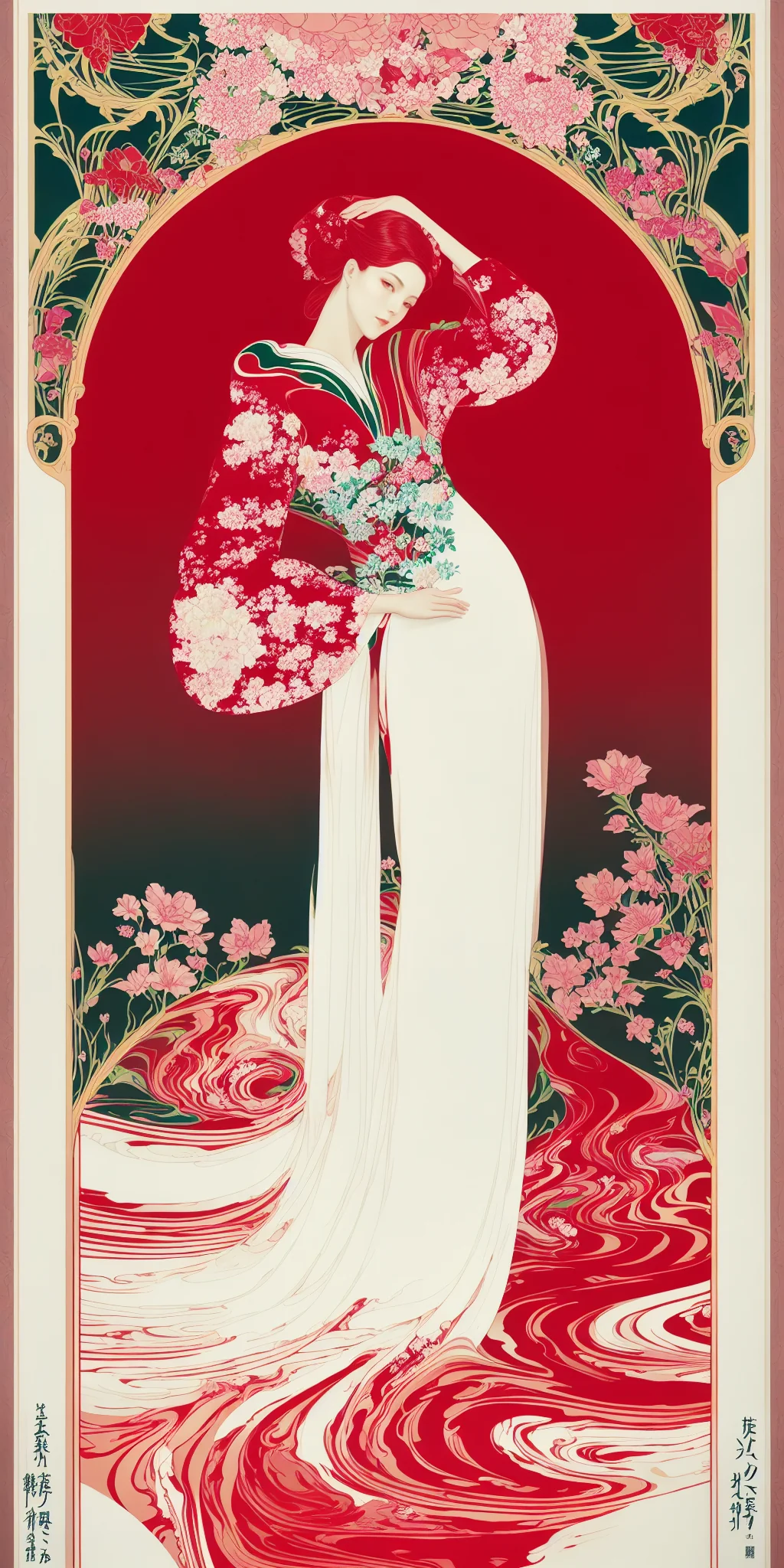 Maria Mucha / Nouveau style - "Red" - by me picture 1 of 1